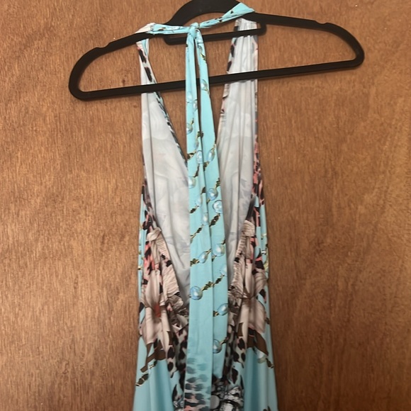 Venus V-neck halter floor length summer dress - Picture 4 of 7